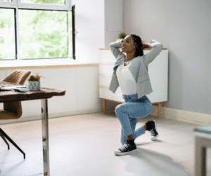 office mini work out squat